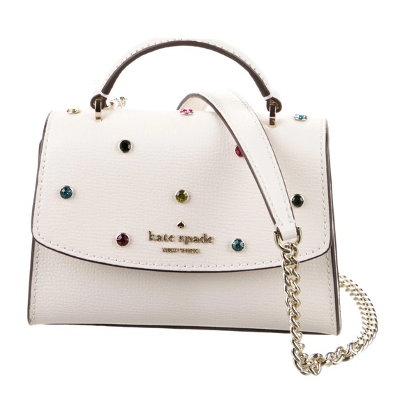 ♠️❤️ KATE SPADE ♥️♣️ NUEVA YORK CRYSTAL EMBELLISHED LEATHER CROSSBODY MINI BAG - Picture 7 of 7